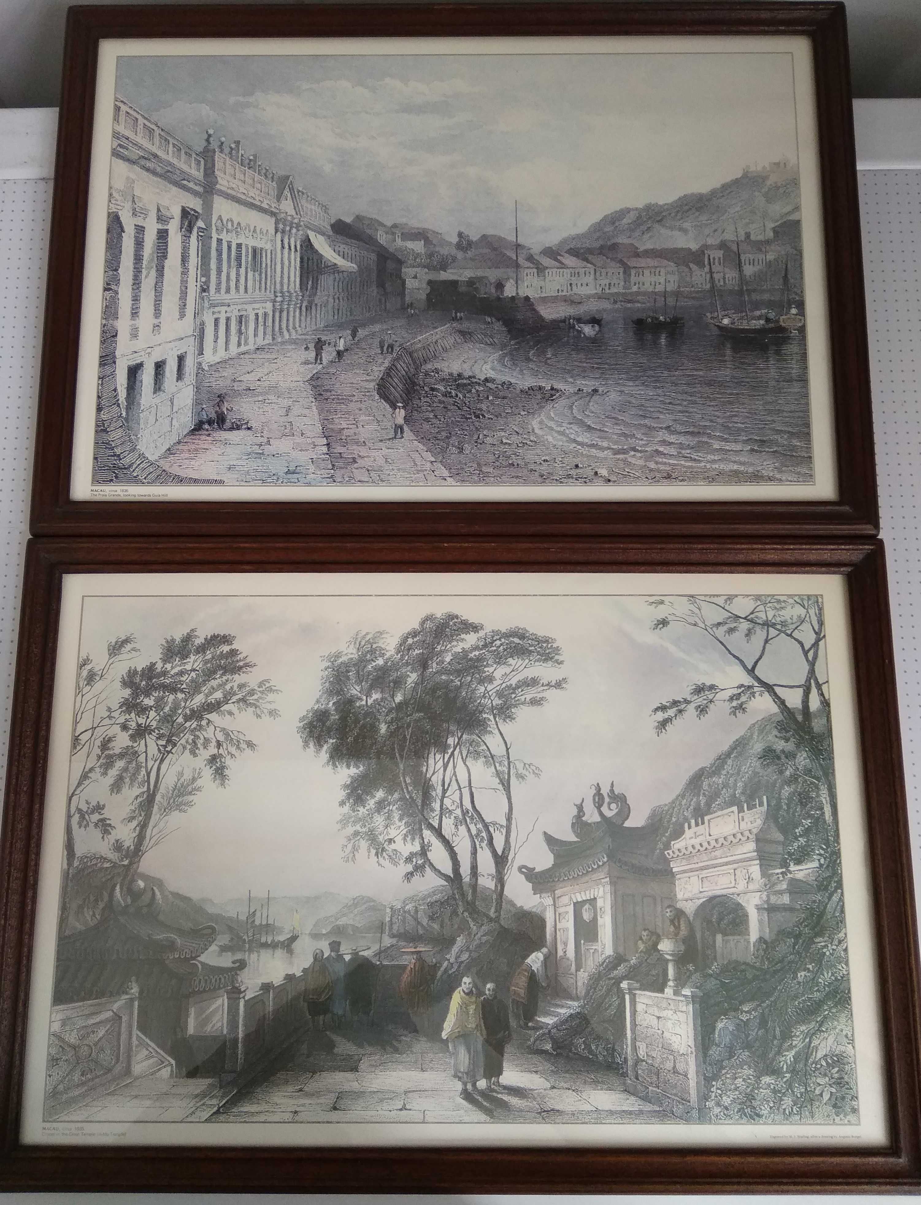 Conjunto de seis estampas antigas de Macau