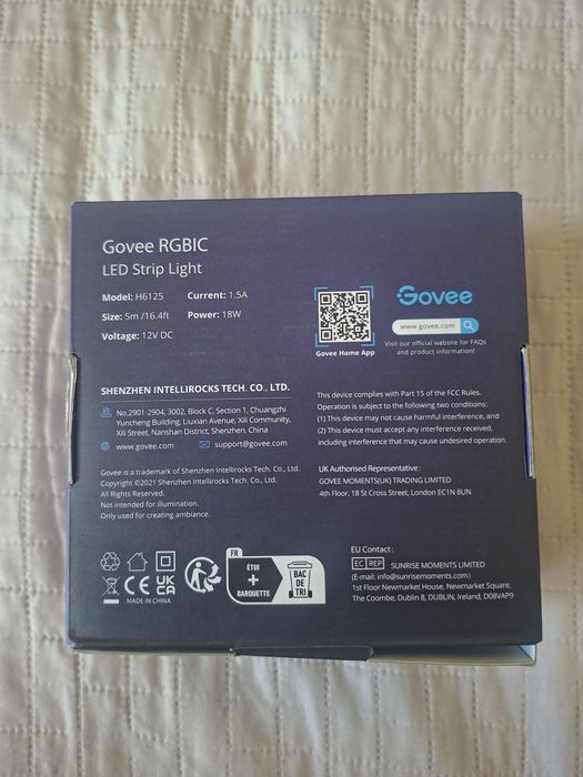 Govee Taśma LED RGBIC H6125 5 m,synchronizacja muzyki,sterowanie segme