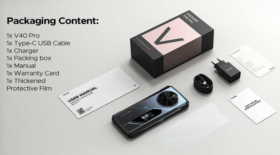 DOOGEE V40 Pro 36/512Gb, 200/20NV/8/8/32Mp, Dimensity 7300, 8680мАч