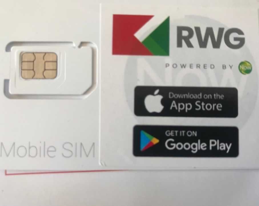 RWG MOBILE SIM Karta Prepaid 20 GB UE Doładowanie £15