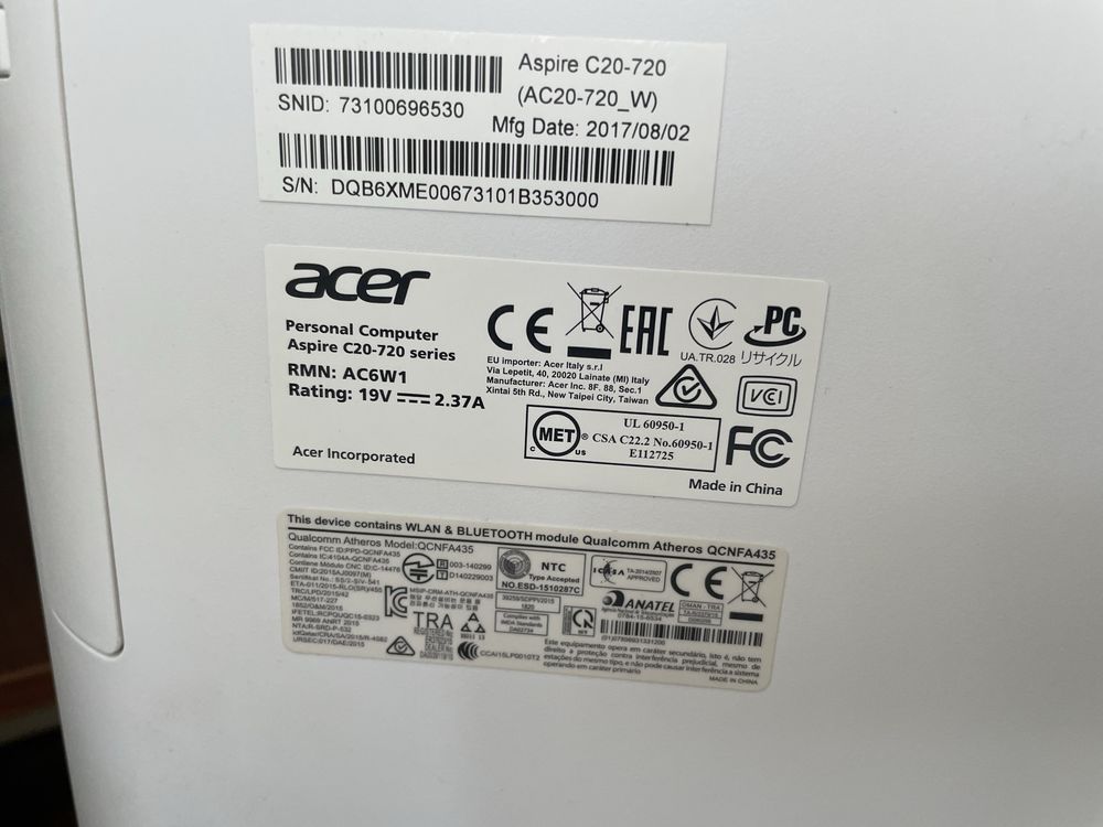 Моноблок Acer Aspire C20-720