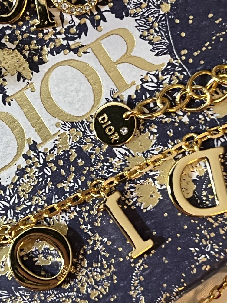 Dior kolczyki zlote z opakowaniami