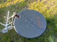 Talerz satelitarny satelita + antena zewnętrzna 2 uchwyty cały komplet