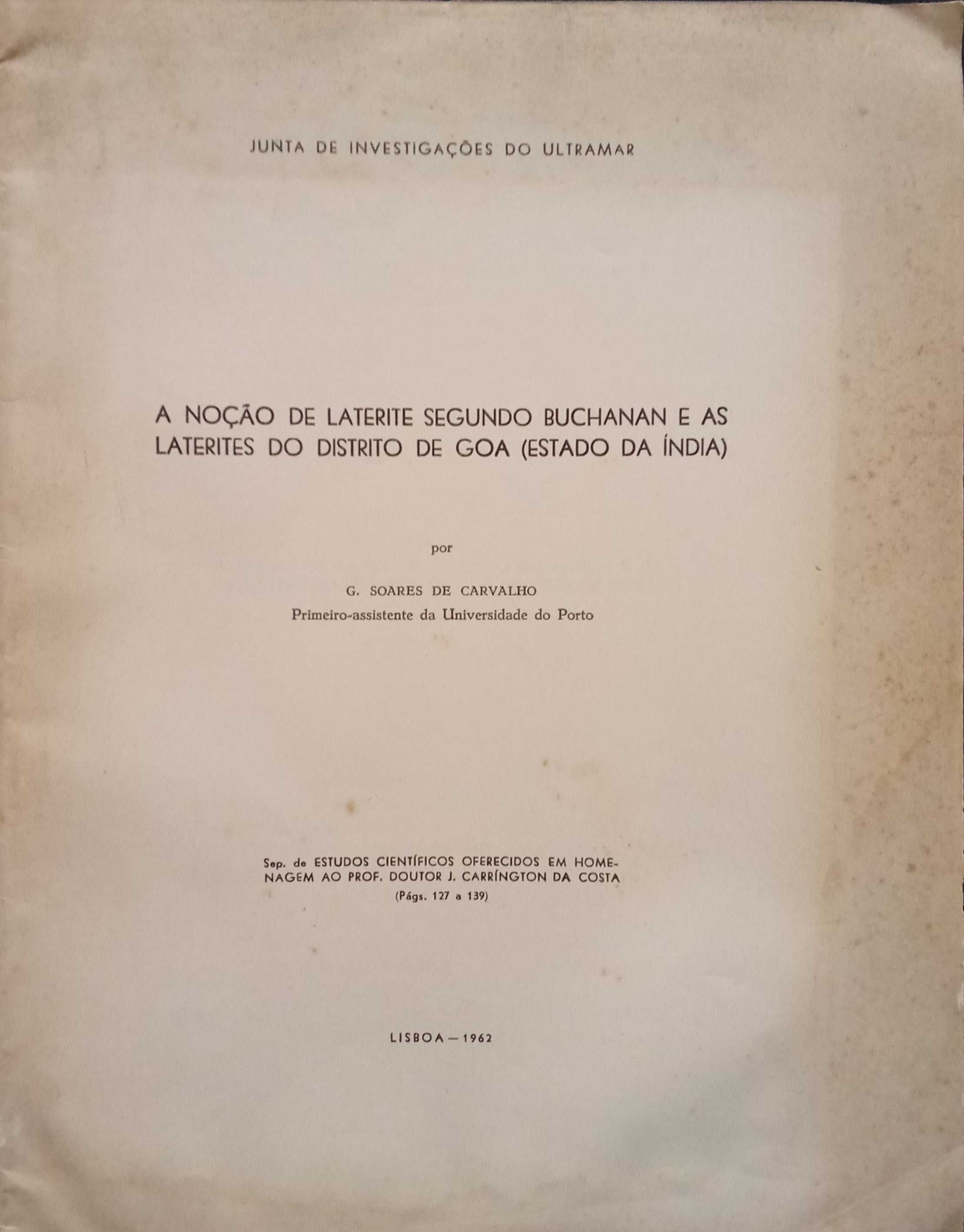 A Noção de Laterite segundo Buchanan e as Laterites do Distrito de Goa