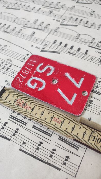 Matrícula de bicicleta Suiça antiga