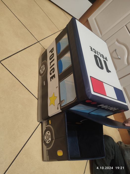 Nowy kosz pojemnik na zabawki dla dziecka Policja