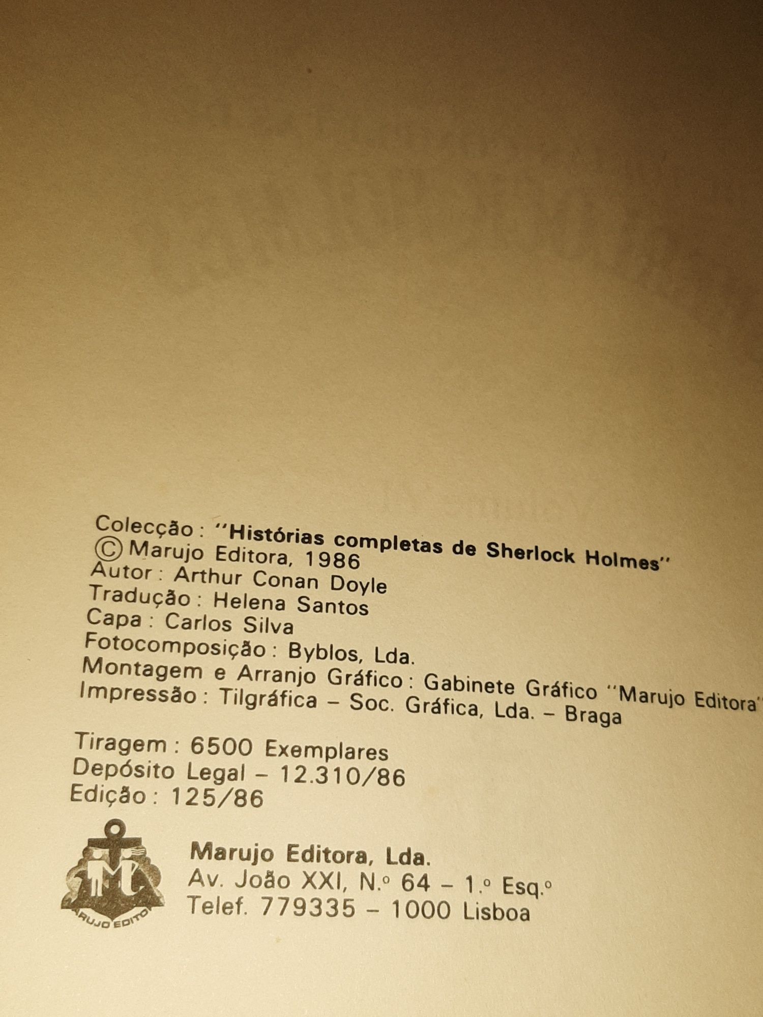 Obra Completa de Sherlock Holmes Ano 1986