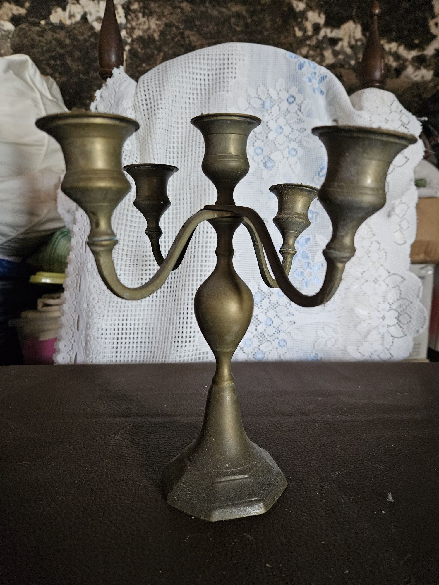 Castiçal de cobre  antigo
