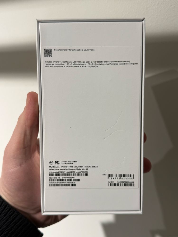 Apple iPhone 15 Pro Max 256Gb. ( Black Titanium )