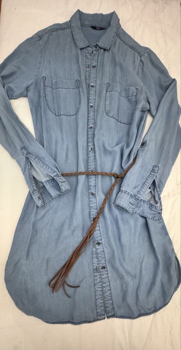 Vestido ganga com cinto