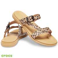 Crocs Tulum W8, шльопки Крокс, сандалі Crocs леопард