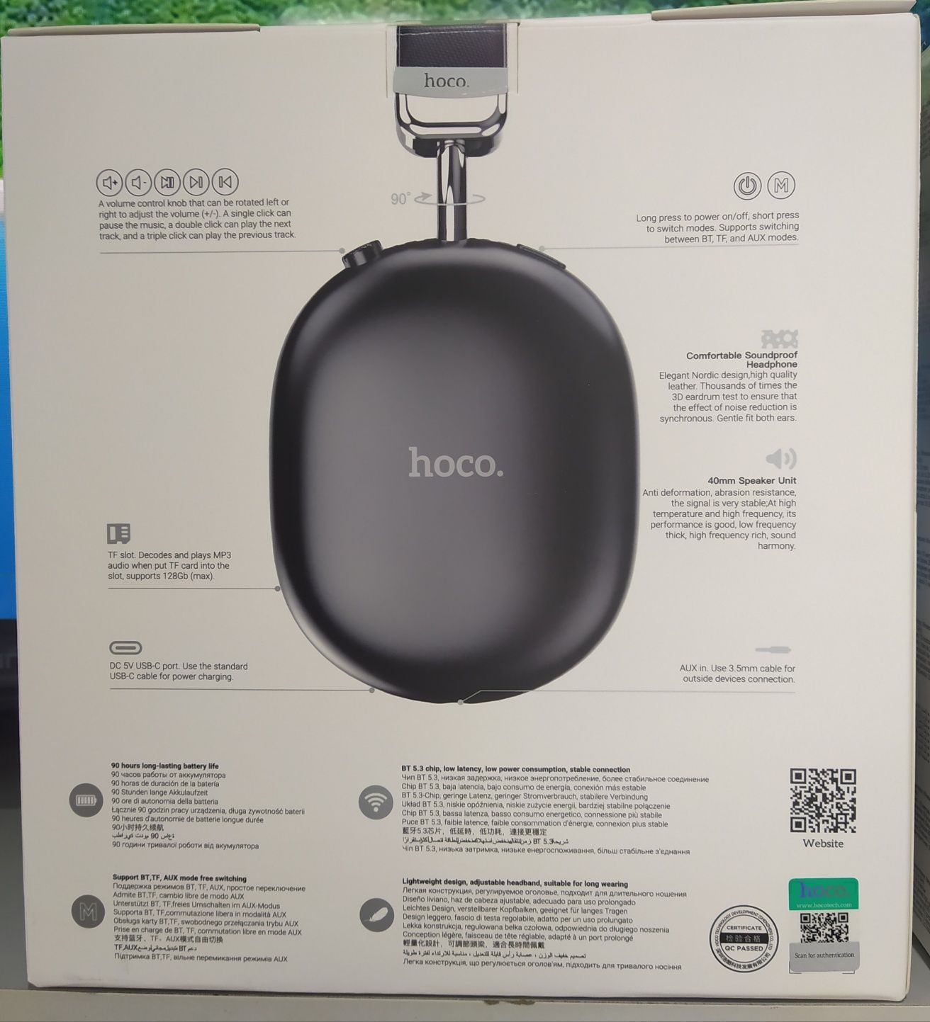 • НАВУШНИКИ Hoco W35 Max 90 год бездротові microSD, Type C