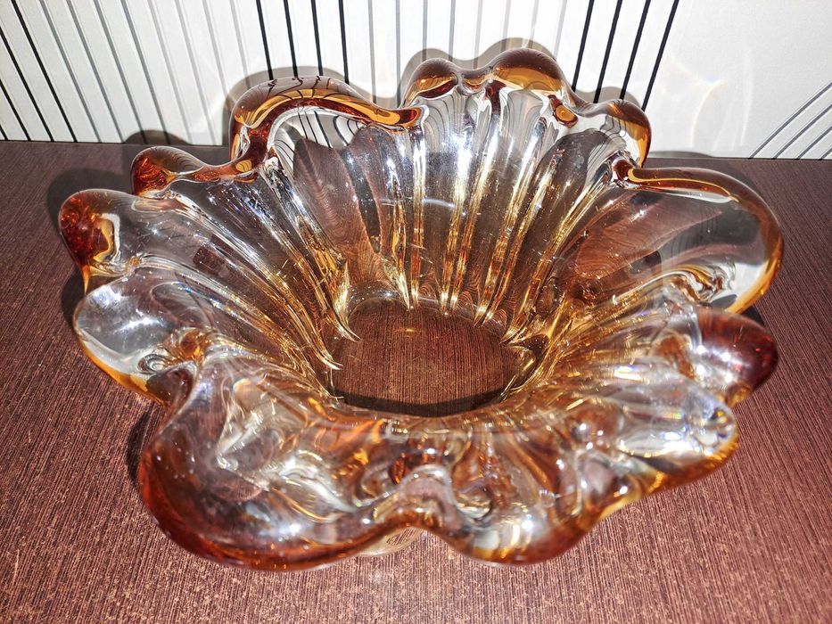 Конфетница масивная чехословакия хрусталь 21см