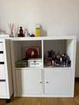 Estante Kallax c/portas, branco/brilh, 77x77 cm Ikea