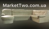 Кожаный угловой диван песочный мебель "Gwinner" (210724)