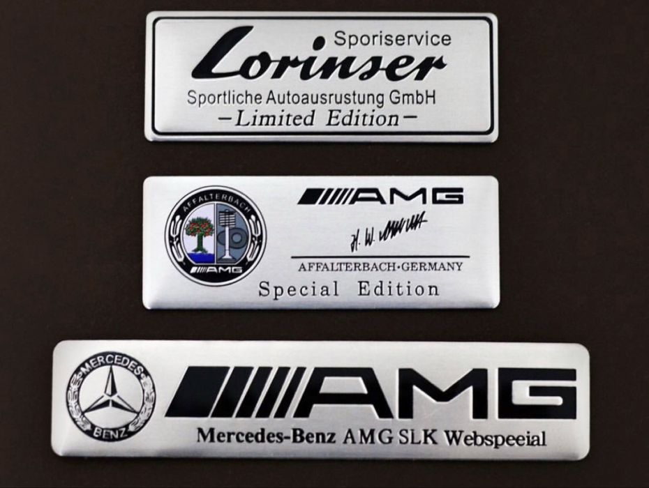 Металічний шильдик AMG, Lorinser, BRBS, Affalterbach