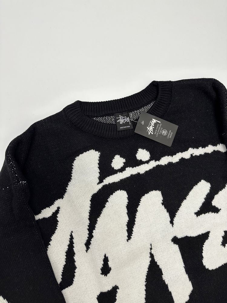 свитер Stussy Logo sweater skate polar sort