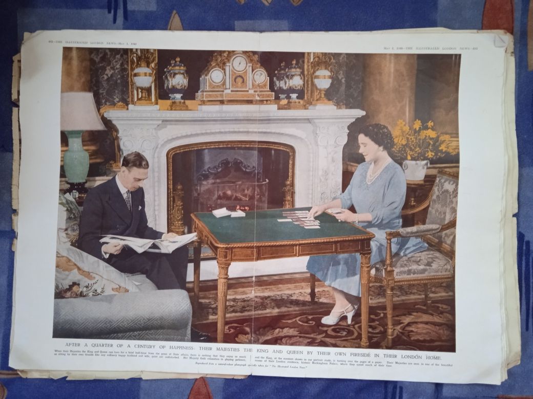 Stara angielska gazeta 1948r piękne ilustracje