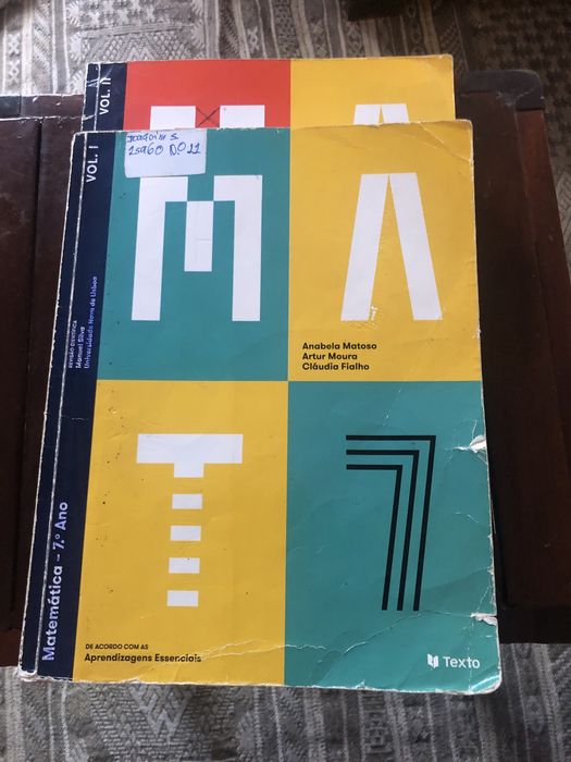Manuais de Matemática 7.ºano MAT7 2 volumes