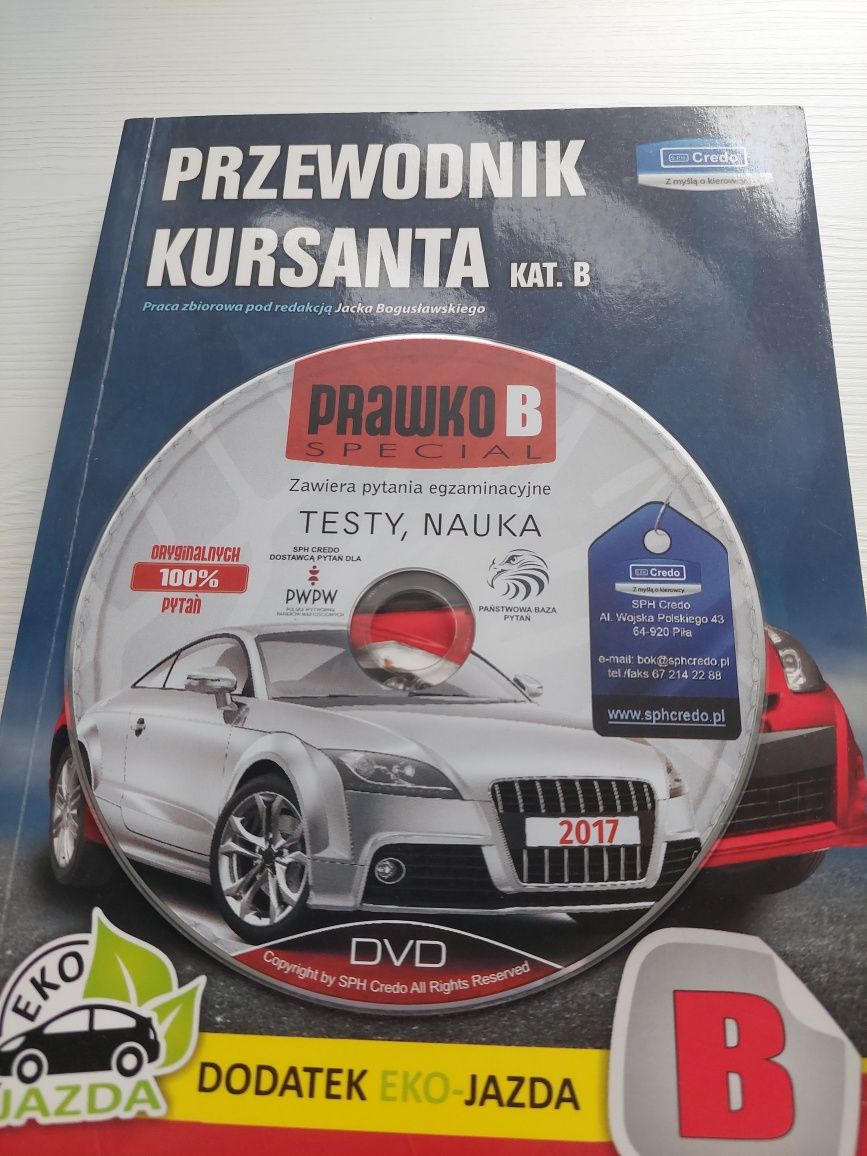 Książka kurs prawa jazdy kat. B przewodnik kursanta + płyta CREDO