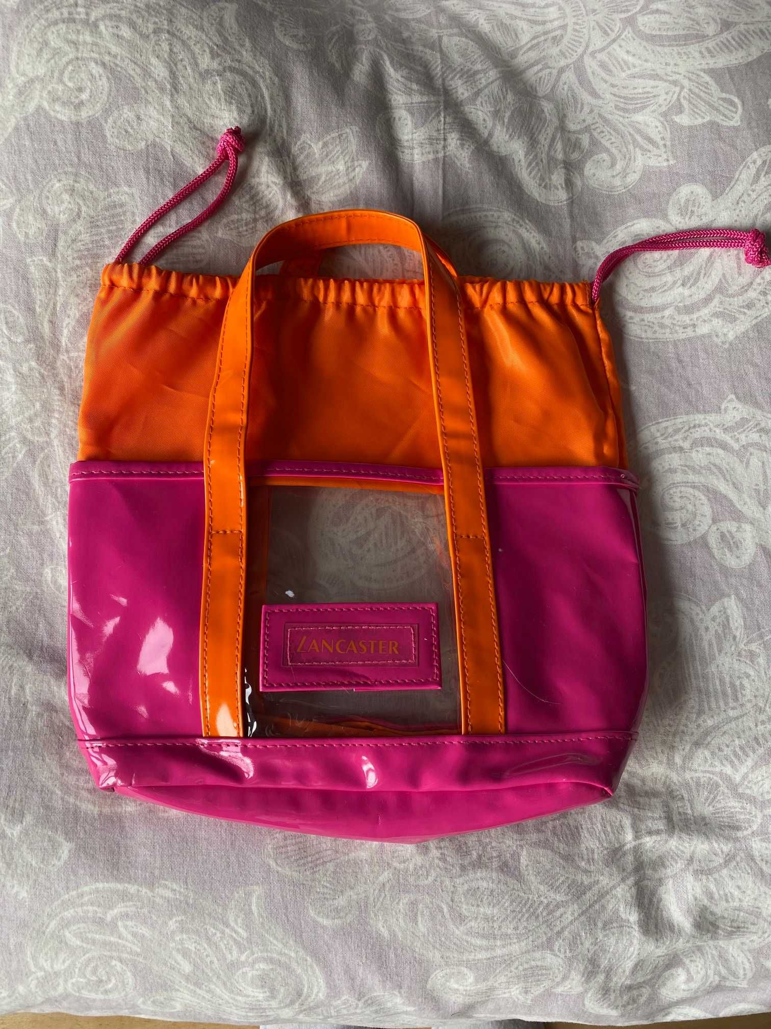 bolsa lancaster rosa e laranja nova