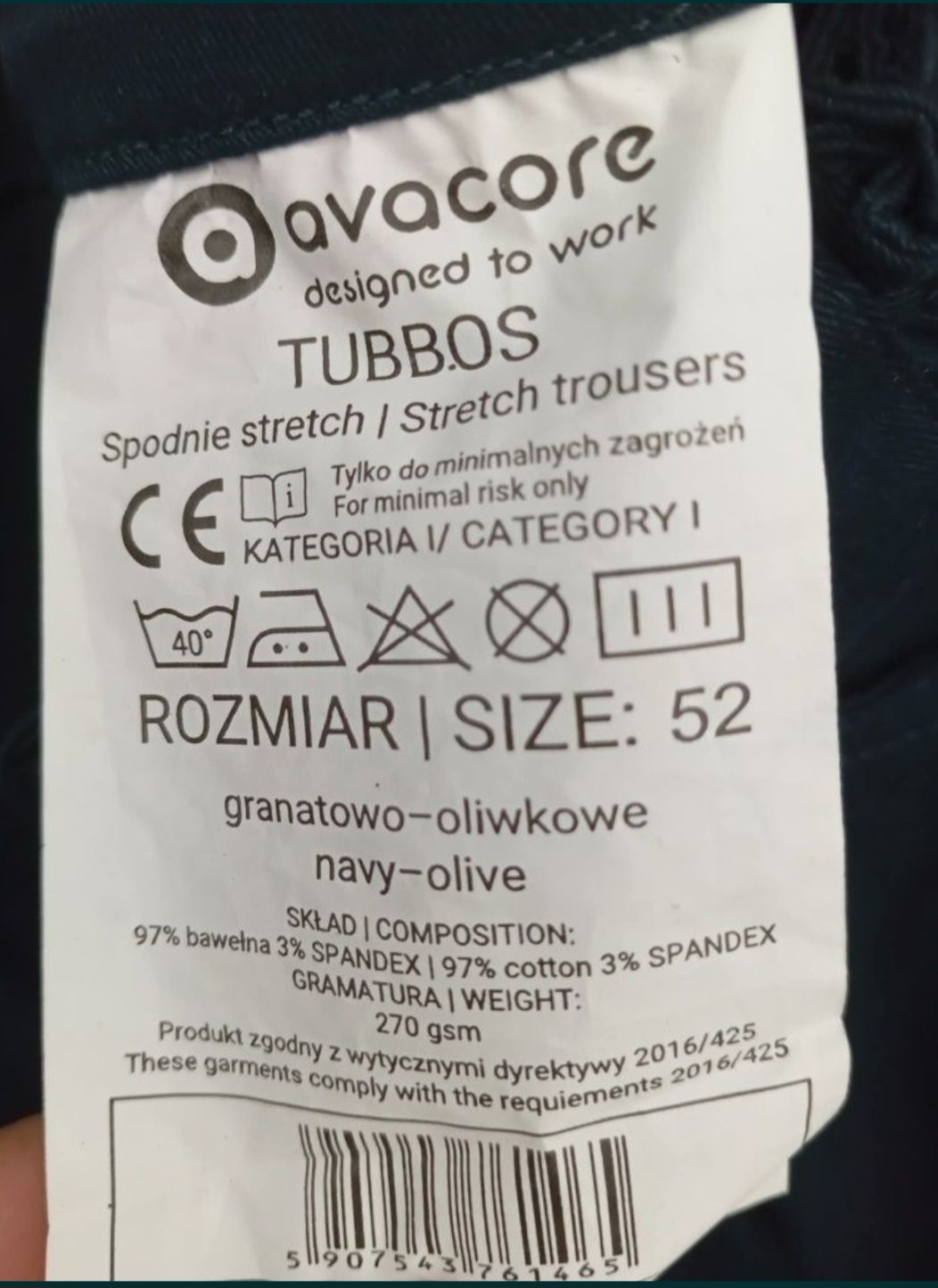 Spodnie robocze Slim Strech Tub os Avacore