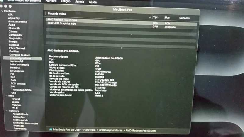 MacBook Pro 16” (2020, modelo 2019 Intel) com Touchbar ( touch bar )