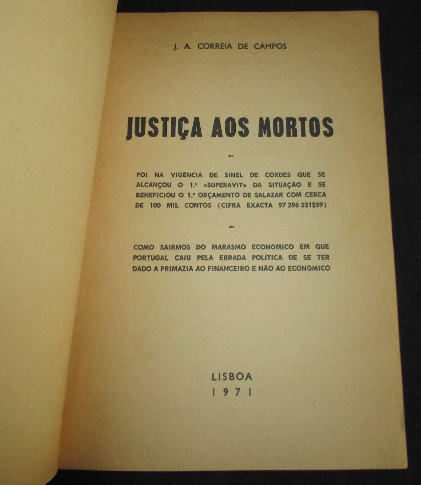 Livro Justiça aos Mortos José Augusto Correia de Campos