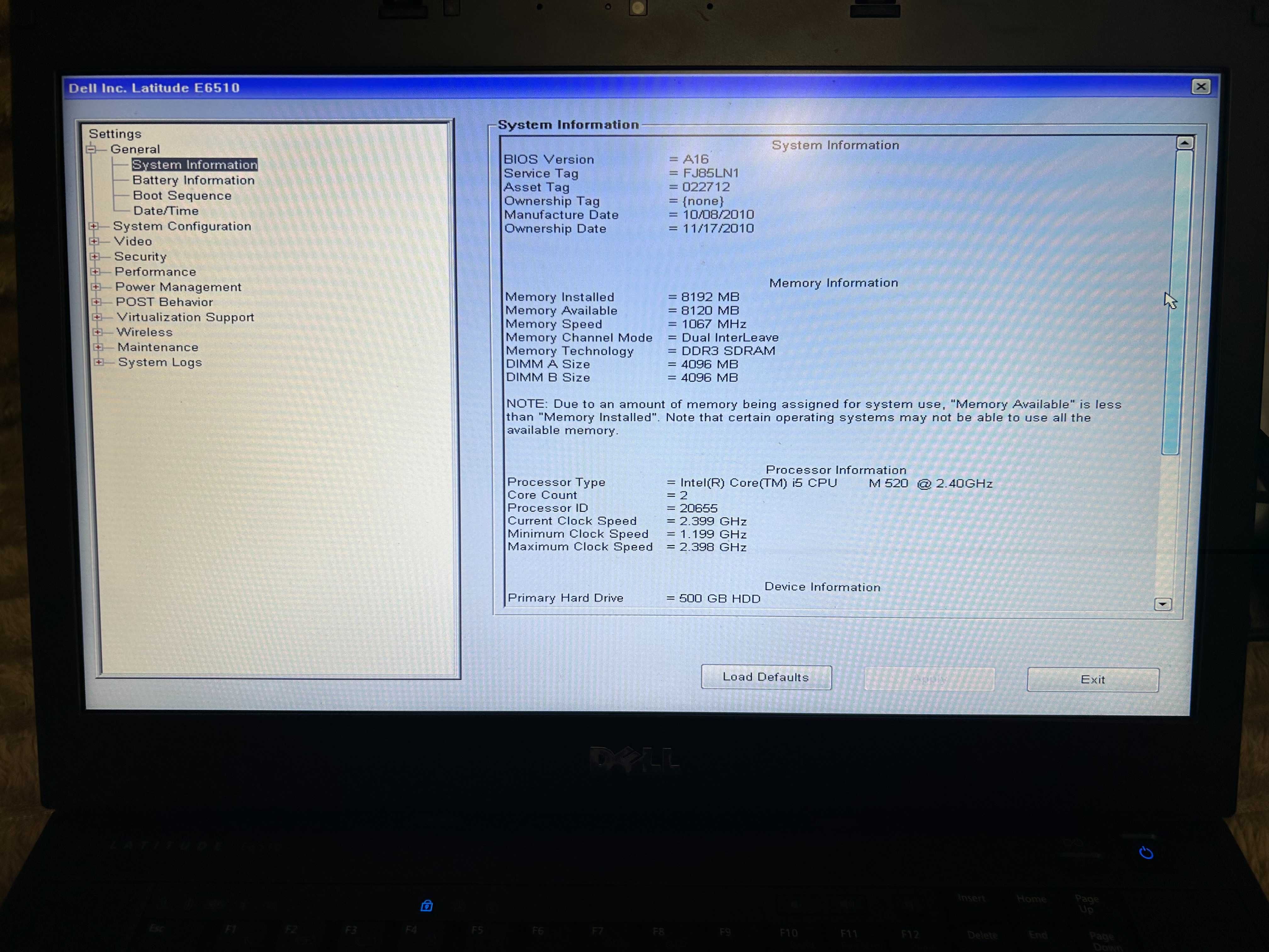 Ноутбук Dell Latitude E6510 Intel Core i5-M520 8GB ОЗУ/ 500GB HDD