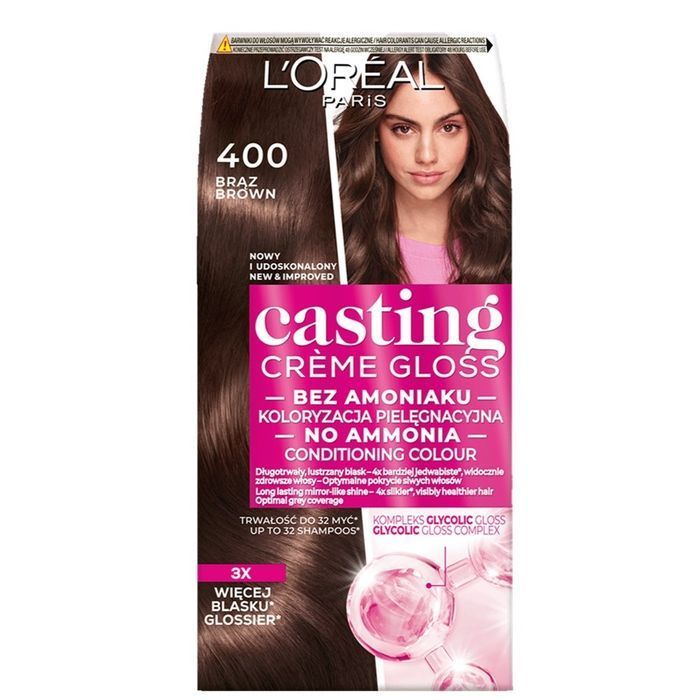 L'Oreal Paris Casting Creme Gloss farba do włosów 400 Brąz