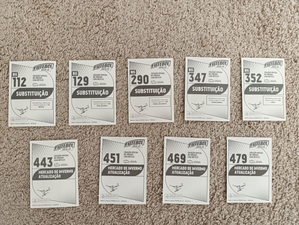 Cromos do mercado de inverno e substituição