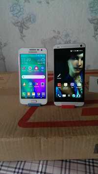 2-а рабочих смартфона Samsung A3-2/16 и HTC M7 -2/32- цена за оба