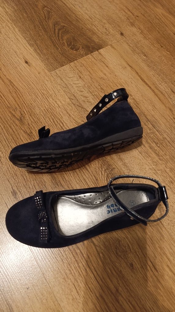 Buty dziewczęce baleriny zamszowe rozmiar 33