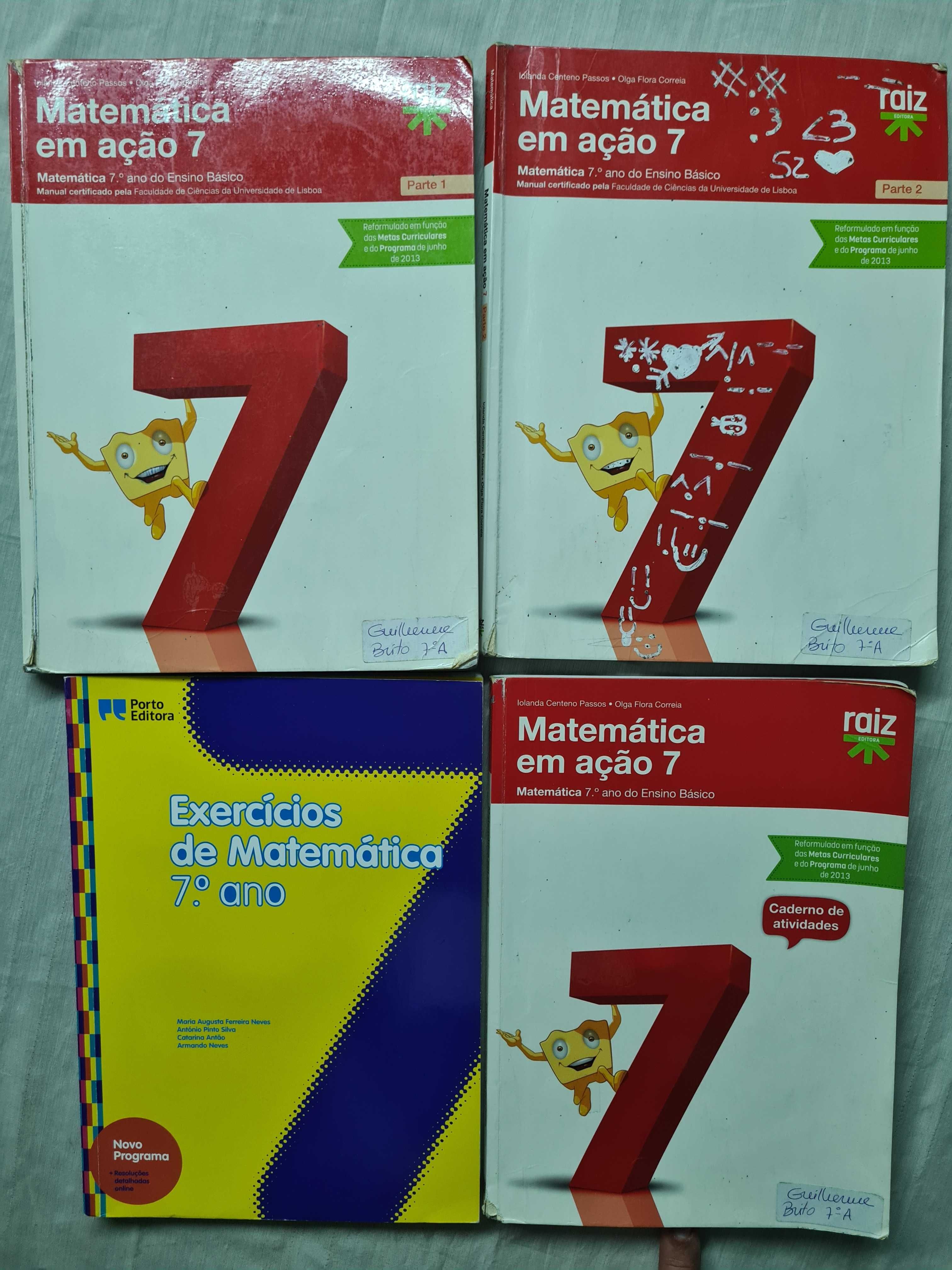Livro Matematica em acão 7 + Cadernos Atividades e Exercicios - 7ºAno