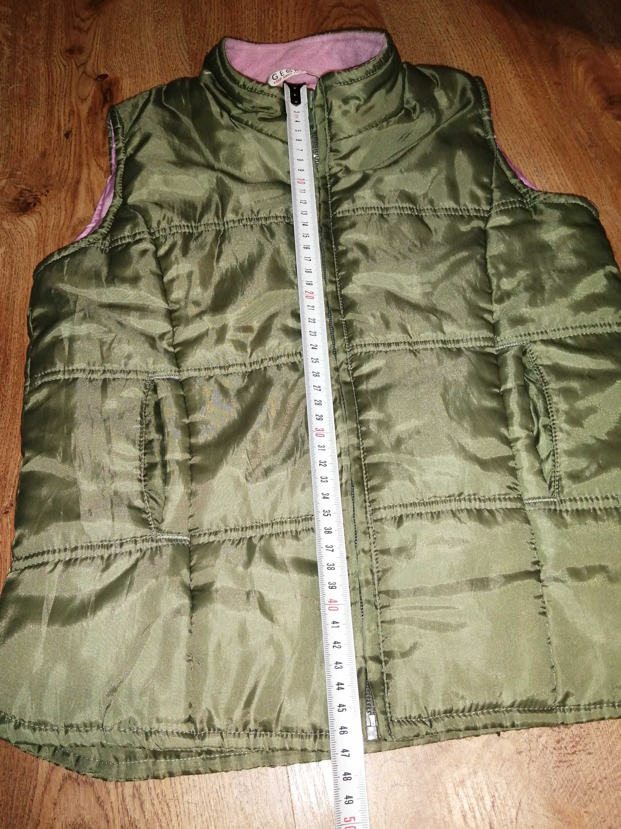 kamizelka bezrękawnik ocieplacz r134cm dziewczynka. khaki  (49)