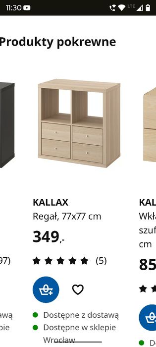 Szafka Kallax z szufladami 2x2 okazja