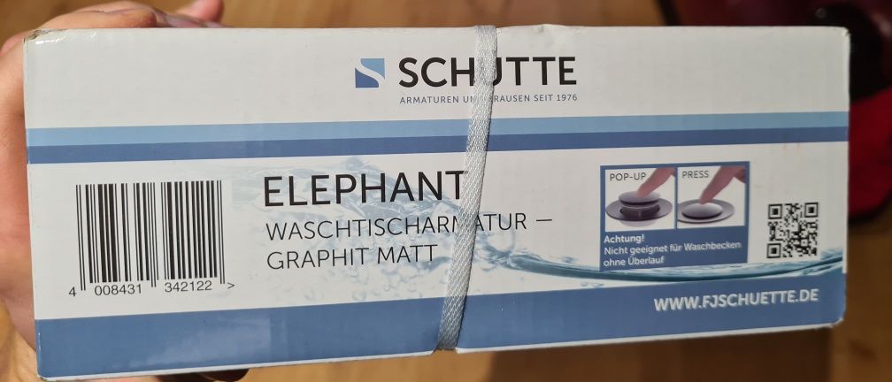 Bateria łazienkowa SCHUTTE GRAPHIT MATT