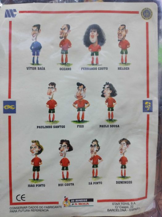 Bonecos A Bola/ Seleção nacional futebol Euro 96/ caricaturas Figo...