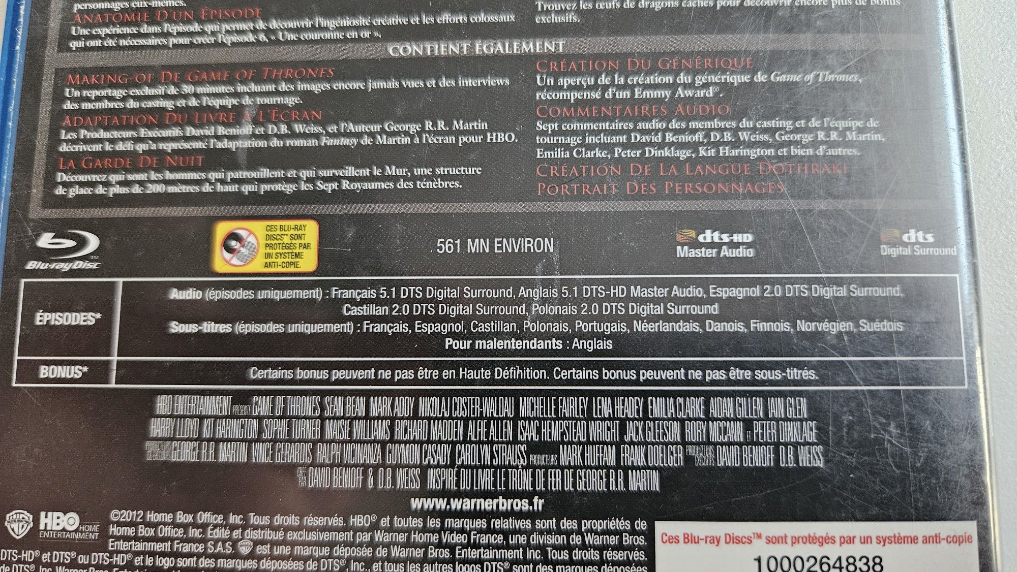Gra o tron Sezon 1 Kompletny 5 płyt Blu Ray Polski Język.
