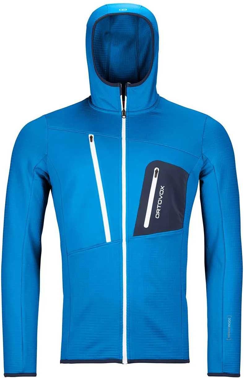 Bluza z kapturem Ortovox Fleece Grid Hoody - safety blue XL