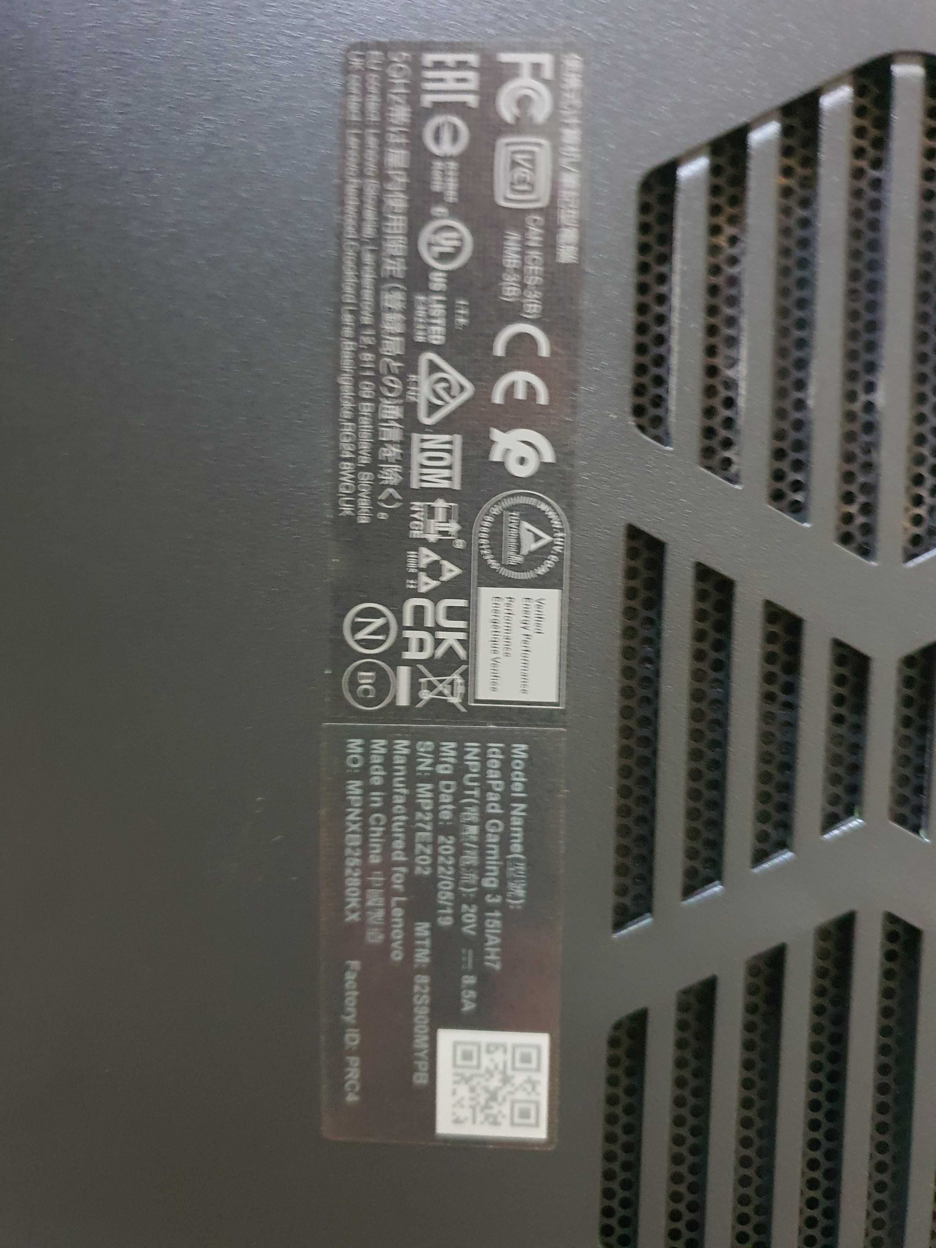 Lenovo IdeaPad Gaming 3 - najwyższy model - i7 12 gen, 32GB RAM