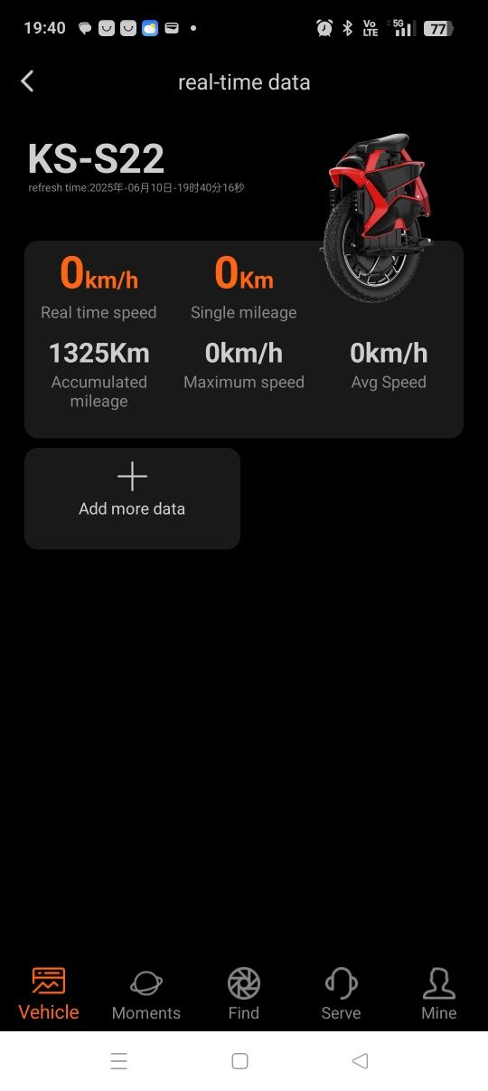 Monocykl King song s22 przebieg 1325km