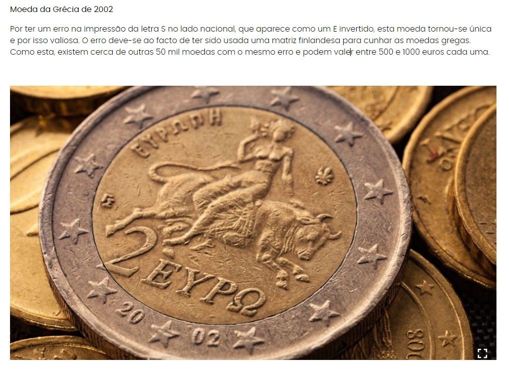 Moeda 2€ Grega Grecia 2002 Erro Impressão Cunhagem Valiosa