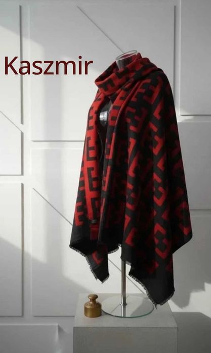 Szal damski dwustronny duży kaszmirowy