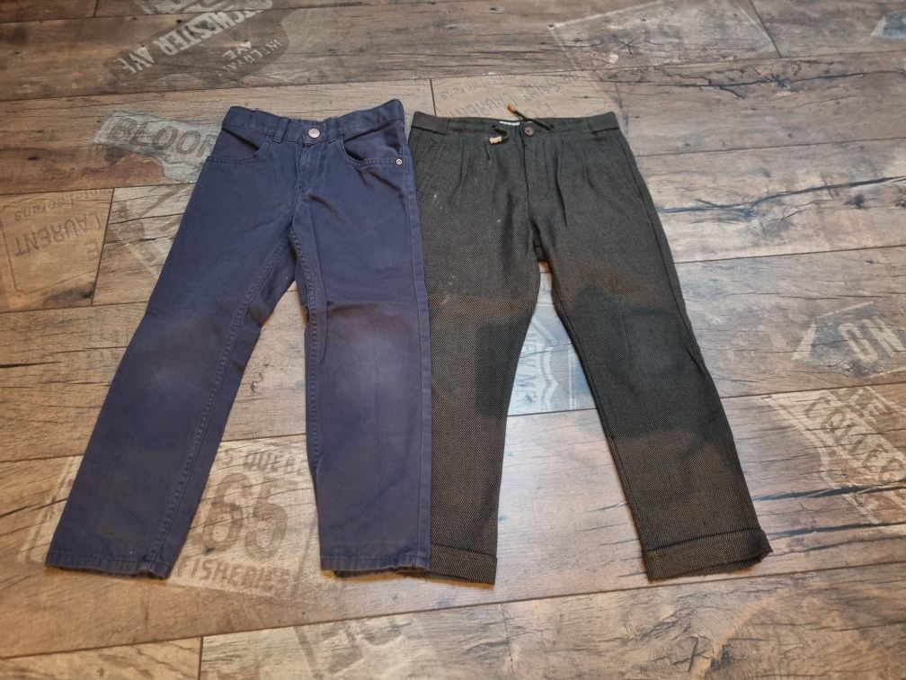 7 par spodni jeans, materiałowe, sportowe 116 cm