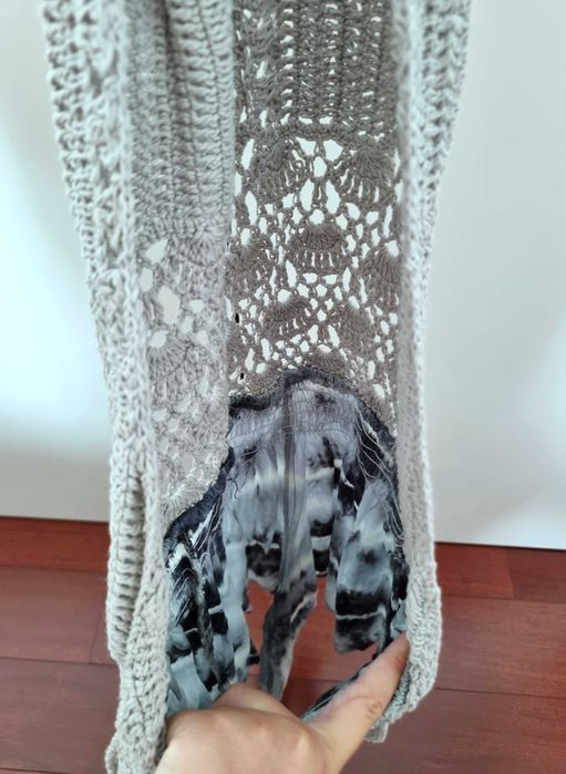 Macacão de calções com crochet e abertura nas costas, S - nunca usado