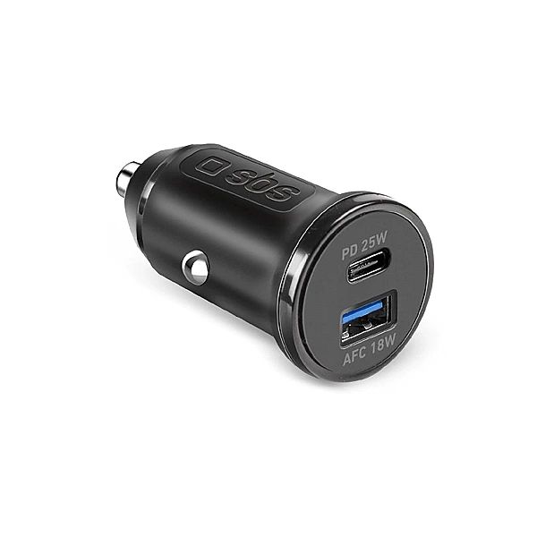 Ładowarka samochodowa SBS TECRPD25W 25W USB-A USB-C z Power Delivery -