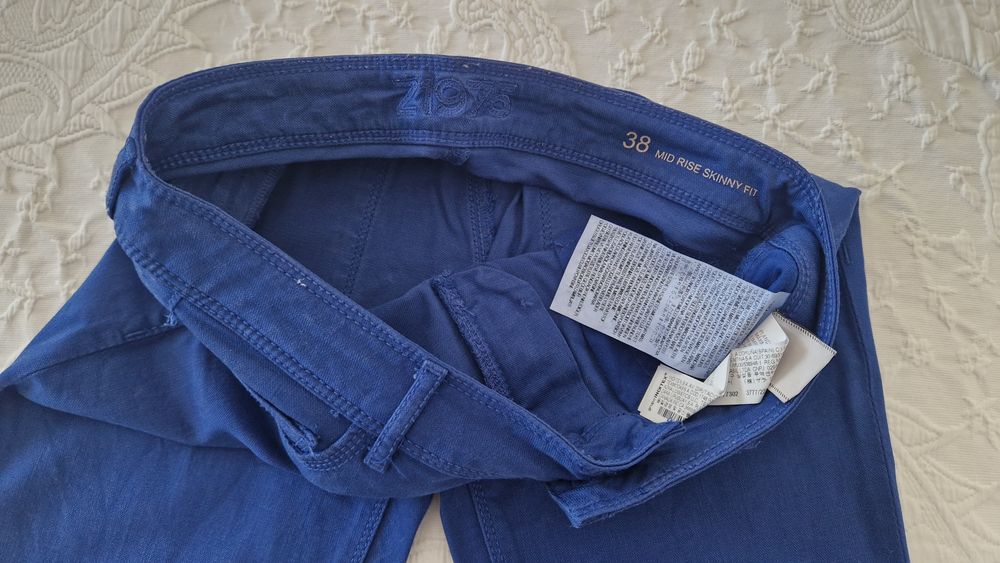 Calças azuis Zara tamanho 38 high waist