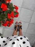 Buty taneczne tango argentino czarno-białe w kropeczki