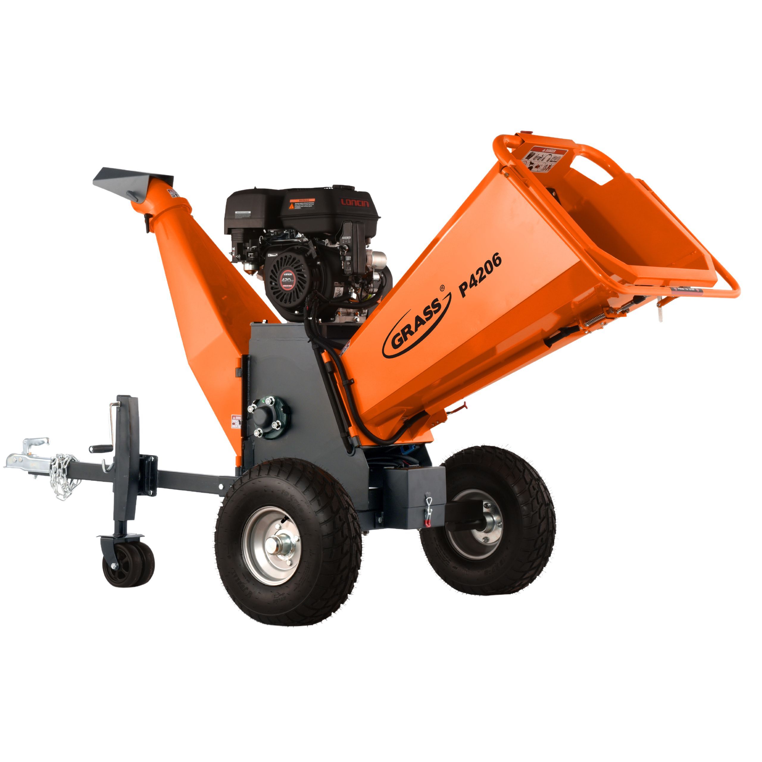 Rozdrabniacz do gałęzi GRASS P4206 Loncin 420cm3 9,1KW do 15cm bębnowy